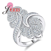 Anéis de prata esterlina 925 com design exclusivo, qualidade fina, para mulheres, acessório de casamento, anel de cristal austríaco, joias estilosas 2024 - compre barato