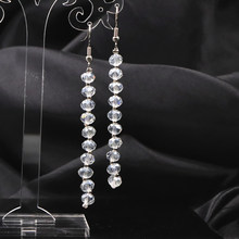 Korean Style Long Tassel Earring for Women White Crystal Glass Dangle Drop Earrings Fashion Statement Eardrop Jewelry Gift A675 2024 - buy cheap