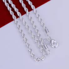 wholesale silver plated fashion 4MM rope chain necklace 20 inch Free shipping 2024 - купить недорого