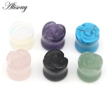 Alisouy-tampão de ouvido de pedra natural, 2 peças, medidores 6-16mm, plugue para ouvido, manipuladores de ouvido, joia de corpo piercing 2024 - compre barato