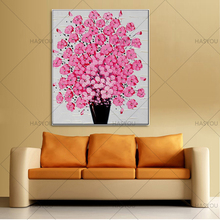 Home Decoration Art Paintings Pink Flowers Oil Painting Wall Pictures on Canvas Pictures for Best Gift High Quality 2024 - buy cheap
