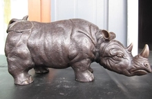 Chinese Superb Bronze Copper Carved rhinoceros Rhino Statue 2024 - buy cheap