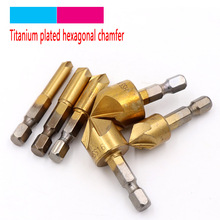 6pcs 6mm-19mm HSS Hex Shank Chamfer Countersink Chamfer Drill Bit 1/4"  90 Degree Wood Chamfering Cutter Tools 2024 - buy cheap