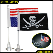 Soporte lateral trasero de aluminio CNC para motocicleta Harley Touring Road King Glide & flht, poste de bandera americana Vertical 2024 - compra barato