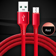 Микро USB кабель 2.4A нейлон Быстрая зарядка USB кабель для передачи данных для Samsung Xiaomi huawei планшет Android мобильный телефон USB зарядный шнур 2024 - купить недорого