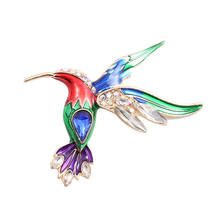 Free shipping fashion new ladies jewelry Enamel zinc alloy hummingbird color bird brooch corsage girl Coat suit suit set 2024 - buy cheap