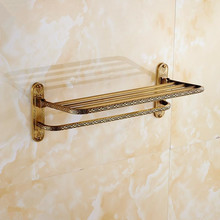 Antique simple copper folding towel rack towel rack European bathroom bathroom rack antique hardware pendant 2024 - buy cheap