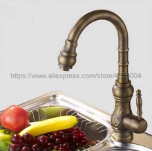 Antique Brass Kitchen Faucets Deck Mounted Mixer Tap 360 Rotation Features Mixer Tap For Kitchen Nsf001 2024 - buy cheap