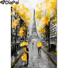 Diafai 5d pintura diamante 100% completa quadrada/redonda broca "torre casal" bordado diamante ponto cruz decoração 3d a21847 2024 - compre barato