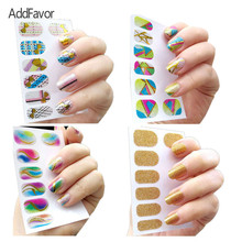 AddFavor Nail Sticker Decoration Bronzing Stamp Polish Gel 3D Nail Decal Blink Gold Pearl Gilding Glitter Nail Art Sticker 2024 - buy cheap