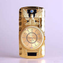 Butane Jet Lighter Clock Torch Turbo Lighter Men Gold Watch Quartz Compact Butane Cigarette Cigar Straight Fire Lighter NO GAS 2024 - buy cheap