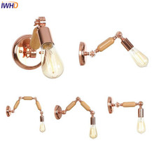 IWHD Loft Nordic LED Wall Light Wooden Wandlamp Vintage Rocker Arm Wall Light Fixtures Home Lighting Applique Murale Luminaire 2024 - buy cheap