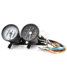LED Backlight Motorcycle Dual Odometer KM/H Speedometer Gauge Mini Retro Tachometer Autocycle Styling Accessory Universal Fit 2024 - buy cheap