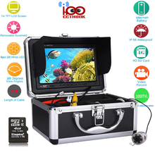Рыбопоисковый прибор с кабелем 15 м и цветной CCD HD 1000TVL, видеокамера для подводной рыбалки, 7-дюймовый цветной TFT-монитор с HD TF-видеорегистратором 2024 - купить недорого