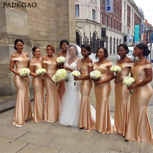 South African Arabic Mermaid Bridesmaid Dresses  Elegant Off Shoulder  Floor Length Wedding Guests Gowns Bride 2024 - buy cheap