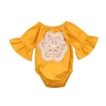 Newborn Baby Girl Romper Lace Flower Ruffles Jumpsuit Playsuit Clothes Outfit 2024 - buy cheap