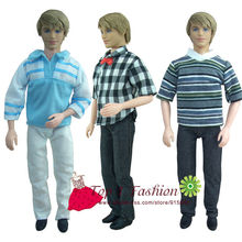 free shipping 3 sets handmade casual clothes sport shirt suit and pants trousers for barbie boy friend for ken doll 2024 - buy cheap