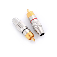 Gold RCA Plug Solder Audio Video Adapter Connector Male to Male Convertor Balck + Red 2PCS/set 2024 - buy cheap