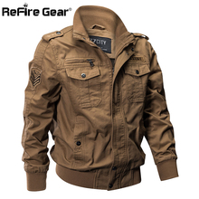 Куртка ReFire Gear Мужская в стиле милитари, хлопковая куртка-бомбер, тактическая армейская Повседневная летная куртка ВВС, Осень-зима 2024 - купить недорого