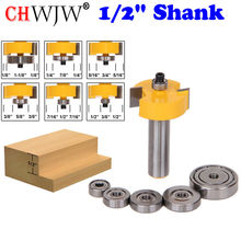 Rabbet Router Bit with 6 Bearings Set - 1/2" Shank Woodworking cutter Tenon Cutter for Woodworking Tools 2024 - buy cheap