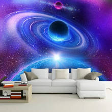 Papel de parede com mural personalizado 3d, para sala de estar, quarto, moderno, lua, universo, foto, mural, pintura decorativa 2024 - compre barato