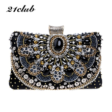 21club brand new ladies mini clutch vintage patchwork luxury fashion coin Individuality party purse women crossbody evening bags 2024 - buy cheap