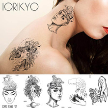 IORIKYO-pegatinas de tatuaje temporal para hombres y mujeres, calcomanía de tatuaje de Tatuaje falso de brazo y cuerpo, arte de planeta, a prueba de agua 2024 - compra barato