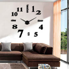 DIY Large Wall Clock 3D Huge Mirror Clock Wall Watch Surface Clocks Wall Sticker Giant Frameless Decorative Wall Clocks 2024 - buy cheap