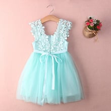 NWT-vestido sin mangas para niñas pequeñas, vestido de princesa Kawaii de encaje, tutú de flores de verano con Espalda descubierta, vestidos de fiesta 2024 - compra barato