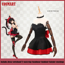 Disfraz de Anime con Gato Negro Tokisaki Kurumi para mujer, uniforme de Halloween, novedad 2024 - compra barato