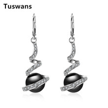 Geometry Rotating Modeling Black Pearl Dangle Earrings For Women Luxury Exquisite Valentine's Day Jewerly Gifts Oorbellen 2024 - buy cheap