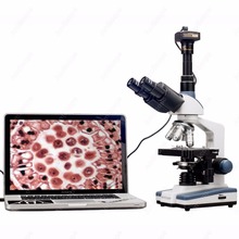 Microscopio compuesto LED -- AmScope 2000X LED laboratorio compuesto trinocular microscópico w 3D etapa mecánica + 5MP Cámara T120B-5M 2024 - compra barato