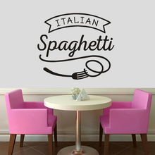 Adesivo de parede de vinil italiana espaguete restaurante cozinha decoração massa cozinha adesivo design de arte de parede janela pôster de vinil azmeia 2024 - compre barato