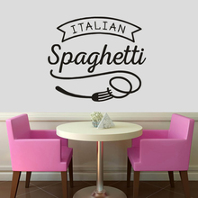 Italian  Spaghetti Vinyl Wall Decal Restaurant Kitchen Decor Pasta Cuisine Design Wall Art Sticker Window Vinyl Poster AZ339 2024 - buy cheap