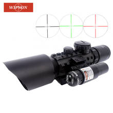 WIPSON 11mm 20mm Hunting Optics Scope 3-10x42 Riflescope With Green Red Illumination 24 Mil Dot Reticle And Red Laser Sight 2024 - buy cheap