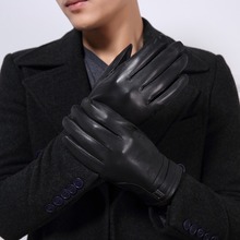 Men Gloves Genuine Leather Gloves sheepskin Winter Male Warm Plush Lining Gloves Fashion Driving Gloves Mittens ST028 2024 - buy cheap