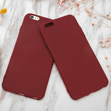 Роскошный винно-красный чехол для телефона iPhone X XR XS Max 5 5S SE 6 6S 7 8 Plus 11 Pro Max 2019 6,5 "мягкий силиконовый простой чехол из ТПУ 2024 - купить недорого