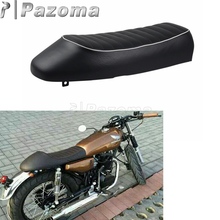 Sillín suave de cuero negro para motocicleta, asiento de joroba para Harley, Chopper, Bobber, Honda, Suzuki, Cafe Racer 2024 - compra barato