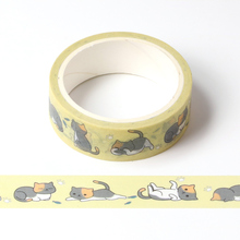 Cute Cat Washi Tape Set Japanese Paper Planner Masking Tape Adhesive Tapes Stickers Decor Stationery animal Tape 2024 - buy cheap