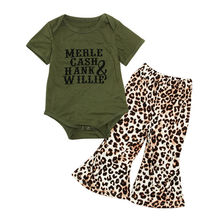 Citgeett-ropa de verano para bebé y niña, Pelele de camiseta verde de manga corta y pantalones, conjuntos de traje de Sol de leopardo 2024 - compra barato