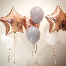 Balões laminados de alumínio, 5 peças, 18 tamanhos, estrela de cinco pontas, ouro rosê, redondo, suprimentos, decoração de festa de casamento, aniversário 2024 - compre barato