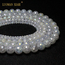 Cuentas de piedra Natural de cristal agrietado para la fabricación de joyas, collar de pulsera de 4/6/8/10/12/14mm 2024 - compra barato