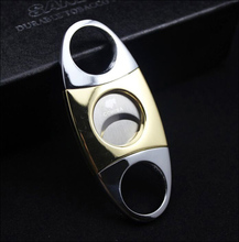 COHIBA Double Blades Stainless Steel Sharp Gold Plated Cigarette Cigar Cutter Pocket Gadget Zigarre Smoking Accessories 152WJF 2024 - buy cheap