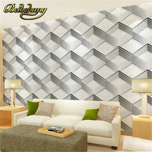 beibehang 3d wallpaper simple modern wall paper roll PVC simple diamond pattern papel de parede black/white wallpaper living roo 2024 - buy cheap