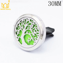 30mm Stainless Steel Tree Of Life Aromatherapy Essential Oil Diffuser Locket Jewelry with Free Pads 2024 - buy cheap