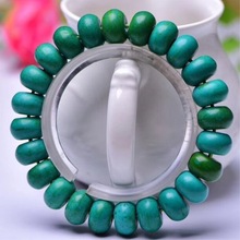 Pulseira de pedra verde para roda, bracelete simples de espírito mau para mulheres e homens, joia do budismo 2024 - compre barato