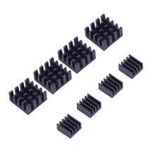 Raspberry pi 3 heatsink, 8 piece black aluminum heat sink cooler cooling kit for raspberry pi 3/2/Model B/B+ 2024 - buy cheap