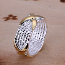 Fashion Jewelry Silver Plated Women's Ring With Gold Color X Cross Shape Wedding Party Jewelry Gift Full Size Rings For Women 2024 - buy cheap