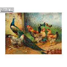 100% Full 5D Diy Square/Round Diamond Peacocks and chickens 3D Diamond Painting Rhinestones Paintings Embroidery   D1 2024 - buy cheap