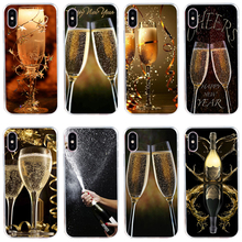 27H Happy New Year Champagne (2) Soft Silicone Tpu Cover phone Case for iphone 5 5s se X XR XS Max case 2024 - buy cheap